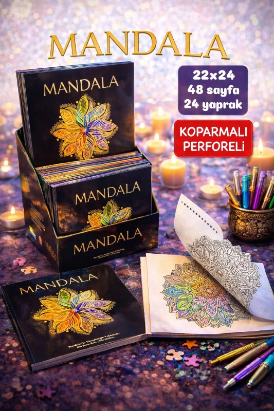 MANDALA BOYAMA KİTABI 22 X  24CM / 24LÜ PAKET